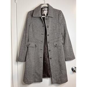 Vintage Forever 21 Trench Coat Brown Wool Blend Womens M